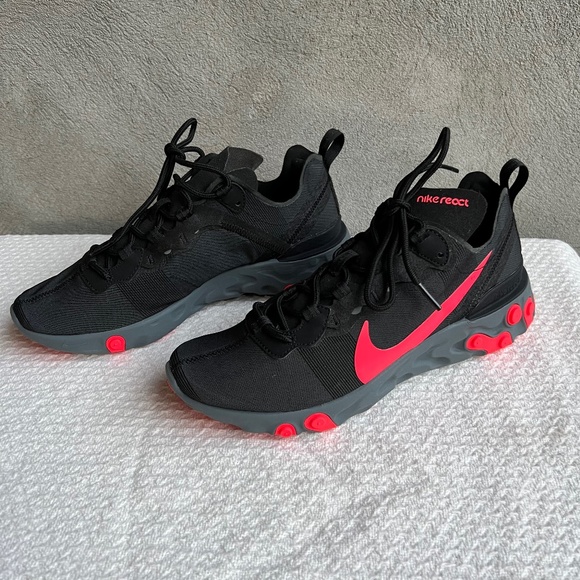 Nike Shoes - Nike React Element 55 Black Solar Red 9